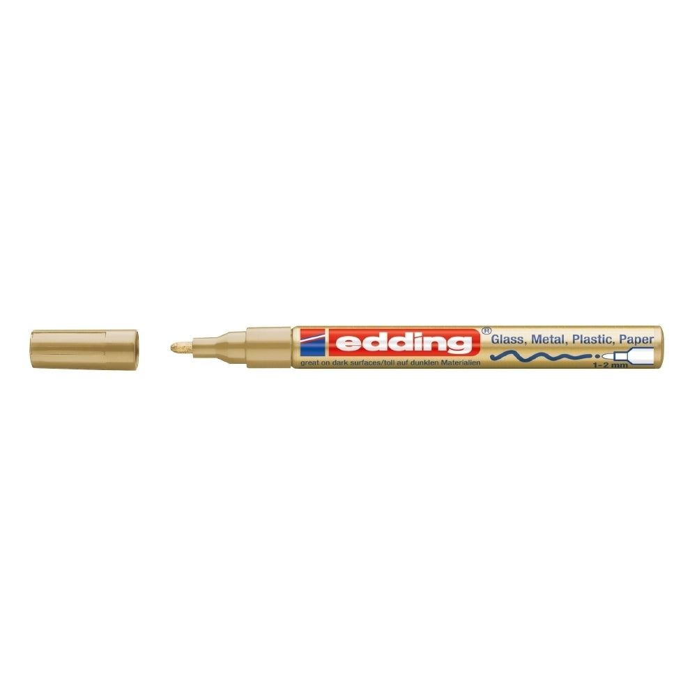 Marker permanent Edding 751 cu vopsea, corp metalic, varf rotund, 1-2 mm, auriu Marker permanent Edding 751 cu vopsea, corp metalic, varf rotund, 1-2 mm, auriu